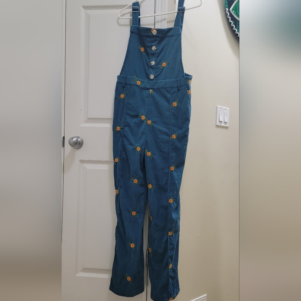 Cider Blue and Yellow Jumpsuit Vibrant Elegance